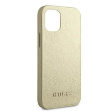 Заредете изображение във визуализатора на галерията – Guess GUHCP12SIGLGO iPhone 12 mini 5,4" złoty/gold hardcase Iridescent - TopMag
