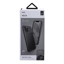 Заредете изображение във визуализатора на галерията – UNIQ etui Hexa iPhone 12 Pro Max 6,7" czarny/midnight black - TopMag
