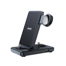 Заредете изображение във визуализатора на галерията – Joyroom JR-WQS02 iPhone AirPods Apple Watch 4in1 charging station foldable - black
