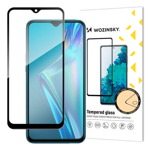 Wozinsky Tempered Glass Full Glue Super Tough Screen Protector Full Coveraged with Frame Case Friendly for Oppo A12 / A5s / A7 black - TopMag