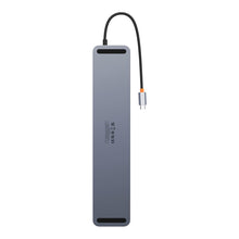 Заредете изображение във визуализатора на галерията – Baseus EliteJoy Gen2 11-Port Type-C HUB Adapter Dark gray（Type-C to HDMI*1+USB3.0*3+PD*1+VGA*1+SD/TF*1+RJ45*1+Type-C Data*1+3.5mm*1）
