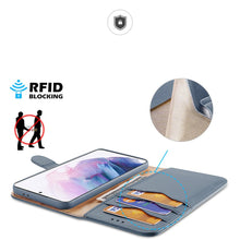 Заредете изображение във визуализатора на галерията – Dux Ducis Hivo Genuine Leather Bookcase type case for Samsung Galaxy S21+ 5G (S21 Plus 5G) blue - TopMag
