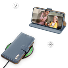 Заредете изображение във визуализатора на галерията – Dux Ducis Hivo Genuine Leather Bookcase type case for Samsung Galaxy S21+ 5G (S21 Plus 5G) blue - TopMag
