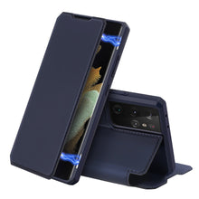 Заредете изображение във визуализатора на галерията – DUX DUCIS Skin X Bookcase type case for Samsung Galaxy S21 Ultra 5G blue - TopMag
