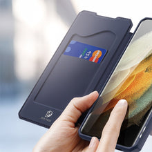 Заредете изображение във визуализатора на галерията – DUX DUCIS Skin X Bookcase type case for Samsung Galaxy S21 Ultra 5G blue - TopMag
