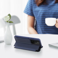 Заредете изображение във визуализатора на галерията – DUX DUCIS Skin X Bookcase type case for Samsung Galaxy S21 Ultra 5G blue - TopMag
