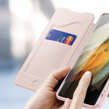 Заредете изображение във визуализатора на галерията – DUX DUCIS Skin X Bookcase type case for Samsung Galaxy S21 Ultra 5G pink - TopMag
