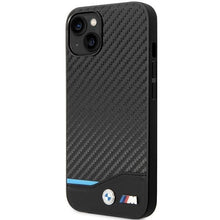 Заредете изображение във визуализатора на галерията – Case BMW BMHCP13M22NBCK iPhone 13 6.1" black/black Leather Carbon
