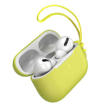 Заредете изображение във визуализатора на галерията – Baseus Let's go AirPods Pro Case silicone case for AirPods Pro headphones + mini lanyard yellow

