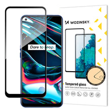 Заредете изображение във визуализатора на галерията – Wozinsky Tempered Glass Full Glue Super Tough Screen Protector Full Coveraged with Frame Case Friendly for Realme 7 Pro black - TopMag
