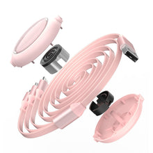 Заредете изображение във визуализатора на галерията – Baseus Bright Mirror flat retractable 3in1 data charging cable USB - USB Type C / Lightning / micro USB 3,5 A 1,2 m pink (CAMLT-MJ04) - TopMag
