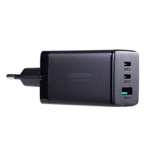 Заредете изображение във визуализатора на галерията – Joyroom fast charger GaN 65W USB, 2x USB C black + USB C cable - USB C 100W 1.2m (TCG01)
