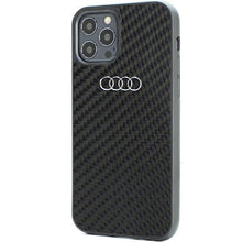 Заредете изображение във визуализатора на галерията – Audi Carbon Fiber iPhone 12/12 Pro 6.1" black/black hardcase AU-TPUPCIP12P-R8/D2-BK
