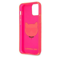 Заредете изображение във визуализатора на галерията – Karl Lagerfeld KLHCP12SCHTRP iPhone 12 mini 5,4" różowy/pink hardcase Glitter Choupette Fluo
