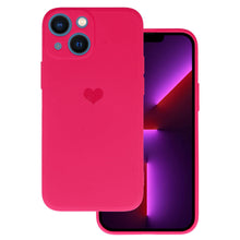 Заредете изображение във визуализатора на галерията – Vennus Silicone Heart Case for Iphone 13 design 1 fuchsia
