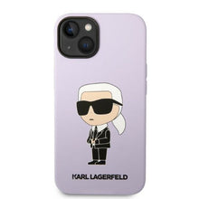 Заредете изображение във визуализатора на галерията – Karl Lagerfeld KLHCP14SSNIKBCU iPhone 14 6.1" hardcase purple/purple Silicone Ikonik
