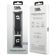 Заредете изображение във визуализатора на галерията – Karl Lagerfeld 3D Rubber Karl&amp;Choupette Heads strap for Apple Watch 38/40/41mm - black

