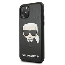 Заредете изображение във визуализатора на галерията – Karl Lagerfeld KLHCN65KHBK iPhone 11 Pro Max czarny/black hardcase Ikonik Karl`s Head
