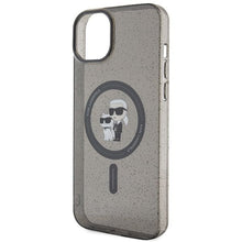 Заредете изображение във визуализатора на галерията – Original faceplate case KARL LAGERFELD KLHMP15MHGKCNOK for iPhone 15 PLUS (Glitter + MAG / black)
