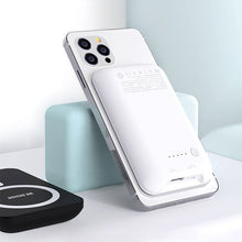 Заредете изображение във визуализатора на галерията – WK Design Magnetic Wireless Power Bank 5000 mAh (MagSafe Compatible) Black (WP-215 black) - TopMag

