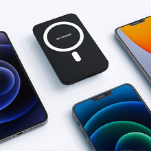 Заредете изображение във визуализатора на галерията – WK Design Magnetic Wireless Power Bank 5000 mAh (MagSafe Compatible) Black (WP-215 black) - TopMag

