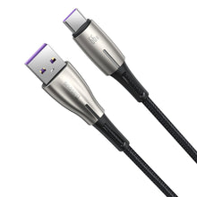 Заредете изображение във визуализатора на галерията – Baseus Water Drop USB - USB Typ C cable 66 W (11 V / 6 A) Huawei SuperCharge SCP 1 m black (CATSD-M01) - TopMag
