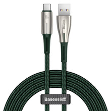 Заредете изображение във визуализатора на галерията – Baseus Water Drop USB - USB Typ C cable 66 W (11 V / 6 A) Huawei SuperCharge SCP 2 m green (CATSD-N06) - TopMag
