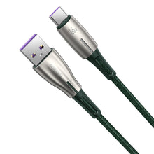 Заредете изображение във визуализатора на галерията – Baseus Water Drop USB - USB Typ C cable 66 W (11 V / 6 A) Huawei SuperCharge SCP 2 m green (CATSD-N06) - TopMag
