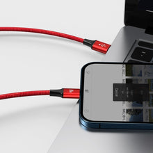 Заредете изображение във визуализатора на галерията – Baseus Rapid 3in1 USB Typ C - USB Typ C / Lightning / micro USB cable 20 W 1,5 m red (CAMLT-SC09) - TopMag

