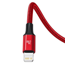 Заредете изображение във визуализатора на галерията – Baseus Rapid 3in1 USB Typ C - USB Typ C / Lightning / micro USB cable 20 W 1,5 m red (CAMLT-SC09) - TopMag
