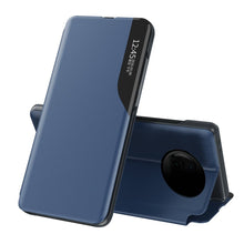 Заредете изображение във визуализатора на галерията – Eco Leather View Case elegant bookcase type case with kickstand for Xiaomi Redmi Note 9T 5G blue - TopMag
