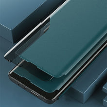 Заредете изображение във визуализатора на галерията – Eco Leather View Case elegant bookcase type case with kickstand for Xiaomi Redmi Note 9T 5G blue - TopMag
