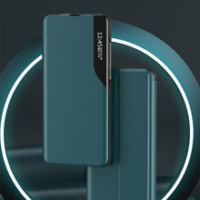 Заредете изображение във визуализатора на галерията – Eco Leather View Case elegant bookcase type case with kickstand for Xiaomi Redmi Note 9T 5G blue - TopMag
