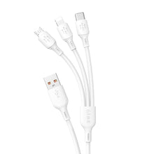 Заредете изображение във визуализатора на галерията – USB cable - USB C / micro USB / Lightning 480Mb/s 6A 1.2m - white
