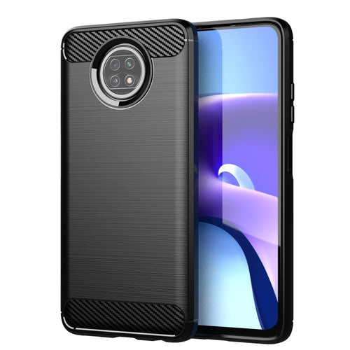 Carbon Case Flexible Cover TPU Case for Xiaomi Redmi Note 9T 5G black - TopMag