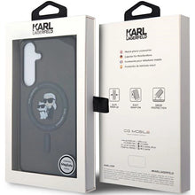 Заредете изображение във визуализатора на галерията – Karl Lagerfeld IML Karl&amp;Choupette Glitter MagSafe case for Samsung Galaxy S24+ - black
