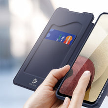 Заредете изображение във визуализатора на галерията – DUX DUCIS Skin X Bookcase type case for Samsung Galaxy A12 / Galaxy M12 blue - TopMag
