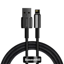 Заредете изображение във визуализатора на галерията – Baseus Tungsten USB - Lightning cable 2,4 A 1 m black (CALWJ-01) - TopMag
