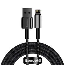 Заредете изображение във визуализатора на галерията – Baseus Tungsten USB - Lightning cable 2,4 A 2 m black (CALWJ-A01) - TopMag

