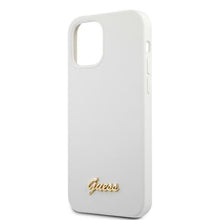 Заредете изображение във визуализатора на галерията – Guess GUHCP12LLSLMGWH iPhone 12 Pro Max 6,7" biały/white hardcase Metal Logo Script - TopMag
