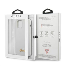 Заредете изображение във визуализатора на галерията – Guess GUHCP12LLSLMGWH iPhone 12 Pro Max 6,7" biały/white hardcase Metal Logo Script - TopMag
