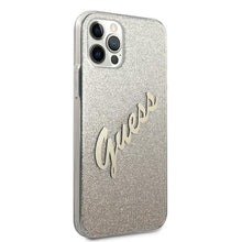 Заредете изображение във визуализатора на галерията – Guess GUHCP12LPCUGLSGO iPhone 12 Pro Max 6,7" złoty/gold hardcase Glitter Gradient Script - TopMag
