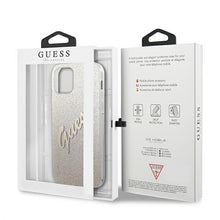 Заредете изображение във визуализатора на галерията – Guess GUHCP12LPCUGLSGO iPhone 12 Pro Max 6,7" złoty/gold hardcase Glitter Gradient Script - TopMag
