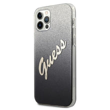 Заредете изображение във визуализатора на галерията – Guess GUHCP12MPCUGLSBK iPhone 12/12 Pro 6,1" czarny/black hardcase Glitter Gradient Script - TopMag
