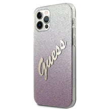 Заредете изображение във визуализатора на галерията – Guess GUHCP12MPCUGLSPI iPhone 12/12 Pro 6,1" różowy/pink hardcase Glitter Gradient Script - TopMag
