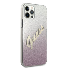 Заредете изображение във визуализатора на галерията – Guess GUHCP12MPCUGLSPI iPhone 12/12 Pro 6,1" różowy/pink hardcase Glitter Gradient Script - TopMag
