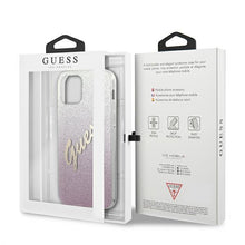 Заредете изображение във визуализатора на галерията – Guess GUHCP12MPCUGLSPI iPhone 12/12 Pro 6,1" różowy/pink hardcase Glitter Gradient Script - TopMag
