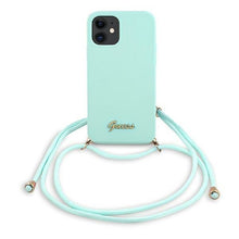 Заредете изображение във визуализатора на галерията – Guess GUHCP12SLSCLMGLB iPhone 12 mini 5,4" jasno niebieski/light blue hardcase Metal Logo Cord - TopMag
