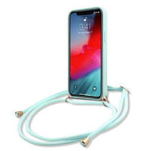 Заредете изображение във визуализатора на галерията – Guess GUHCP12SLSCLMGLB iPhone 12 mini 5,4" jasno niebieski/light blue hardcase Metal Logo Cord - TopMag
