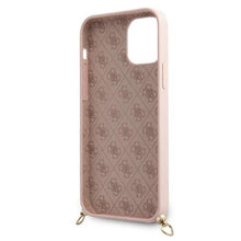 Заредете изображение във визуализатора на галерията – Guess GUHCP12SLSCLMGLP iPhone 12 mini 5,4" różowy/pink hardcase Metal Logo Cord - TopMag
